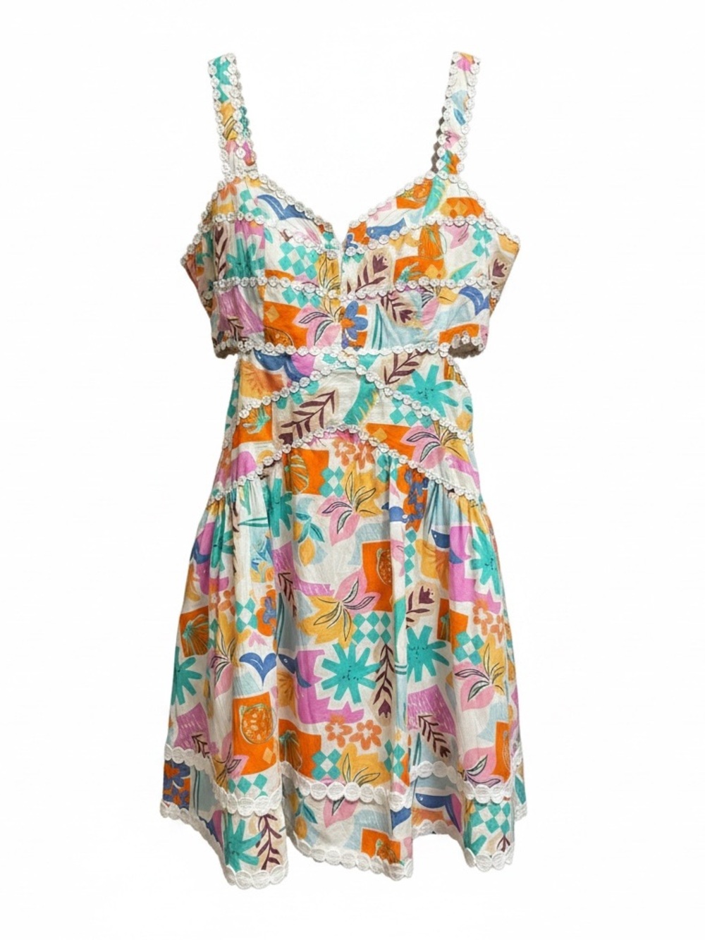 &merci Romantic Lace Cut-Out Fit & Flare Mini Dress Size Medium